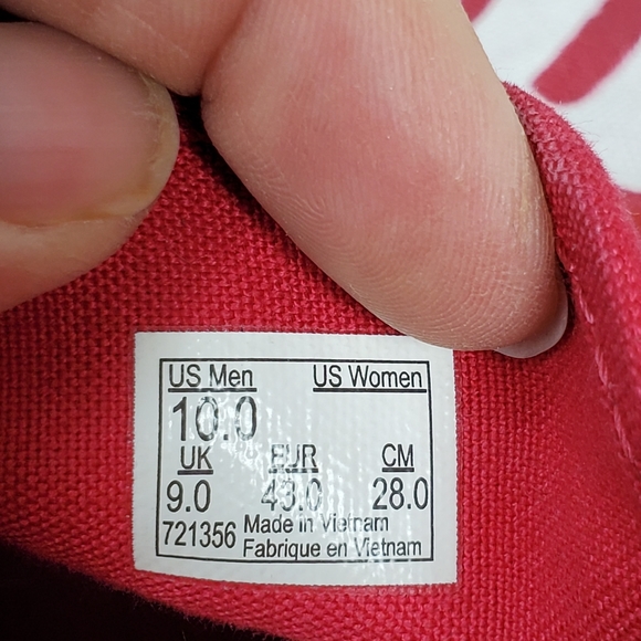 Vans red and white supreme skater sneakers men size 10 - Picture 7 of 12